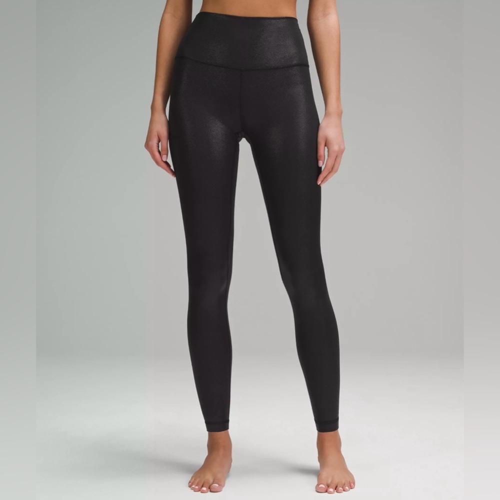 Lululemon Align High-Rise Pant 28" Shine Radiate Foil Print Black size 6